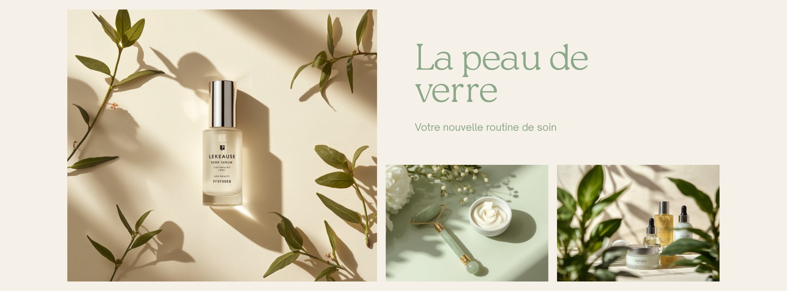 Glass Glow Beauty — Bannière hero La peau de verre